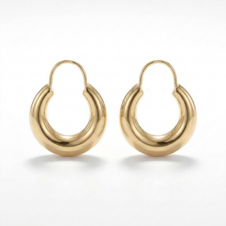 Серьги-калачи из красного золота