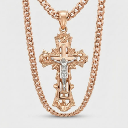 Крест из комбинированного золота