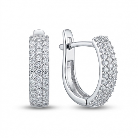 Серьги из серебра с фианитами