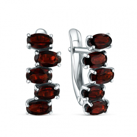 Серьги из серебра с гранатами