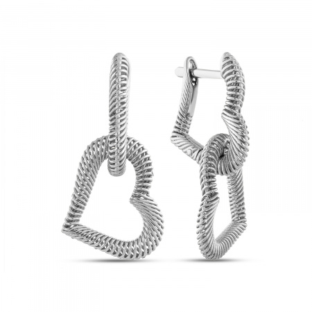 Серьги с подвесной частью из серебра love Sadko