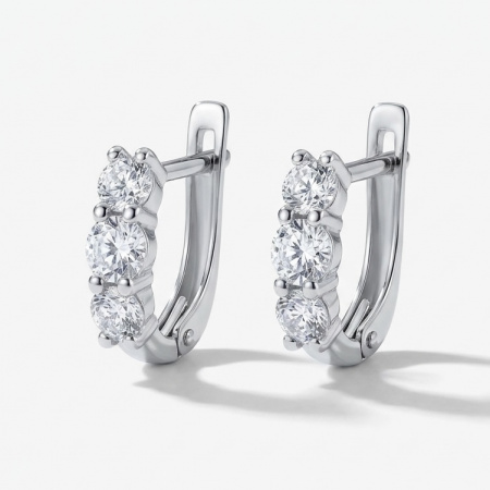 Серьги из серебра с фианитами