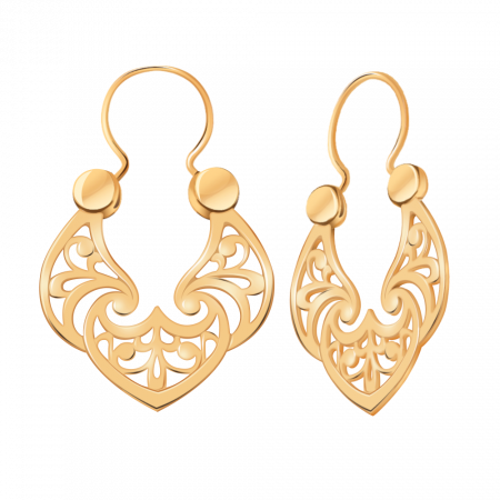 Серьги-калачи из красного золота