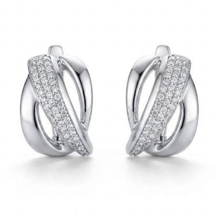 Серьги из серебра с фианитами