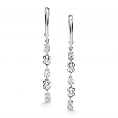 Серьги из серебра с фианитами