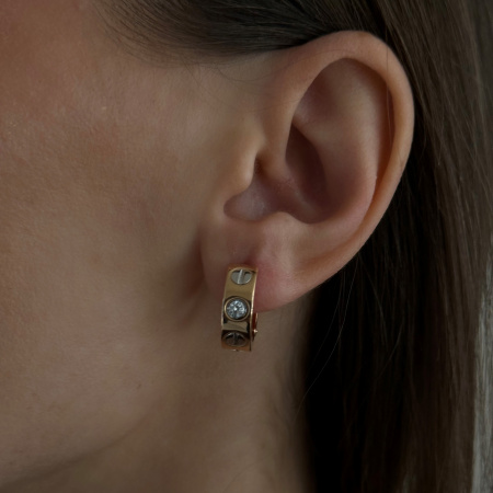 Серьги из красного золота с фианитами Collection