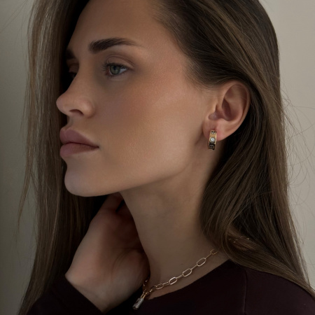 Серьги из красного золота с фианитами Collection