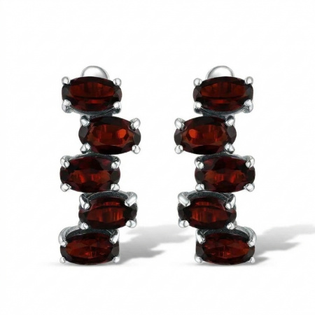 Серьги из серебра с гранатами