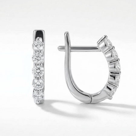 Серьги из серебра с фианитами
