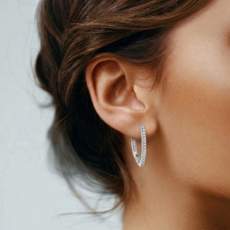 Серьги из серебра с фианитами