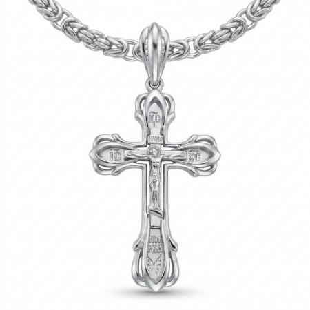 Крест православный из белого золота