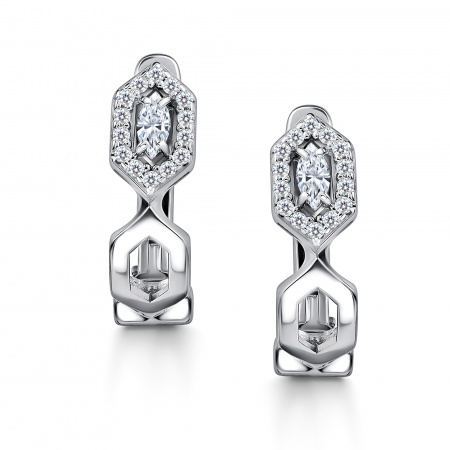 Серьги из серебра с фианитами