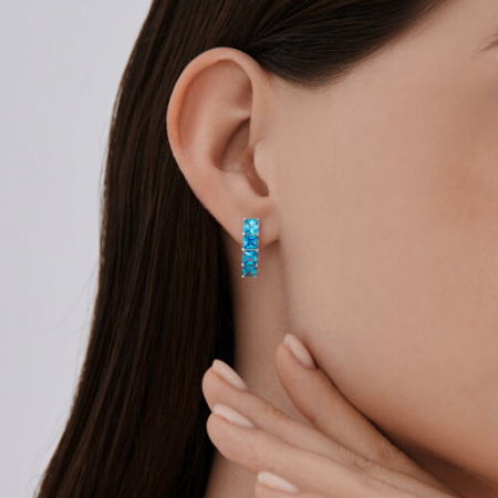 Серьги из серебра с фианитами