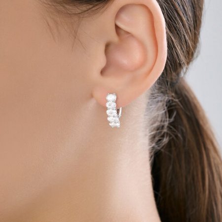 Серьги из серебра с фианитами