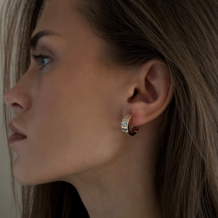 Серьги из красного золота с фианитами Collection