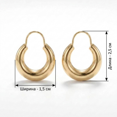 Серьги-калачи из красного золота