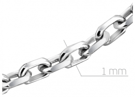 Цепь из белого золота, плетение якорное